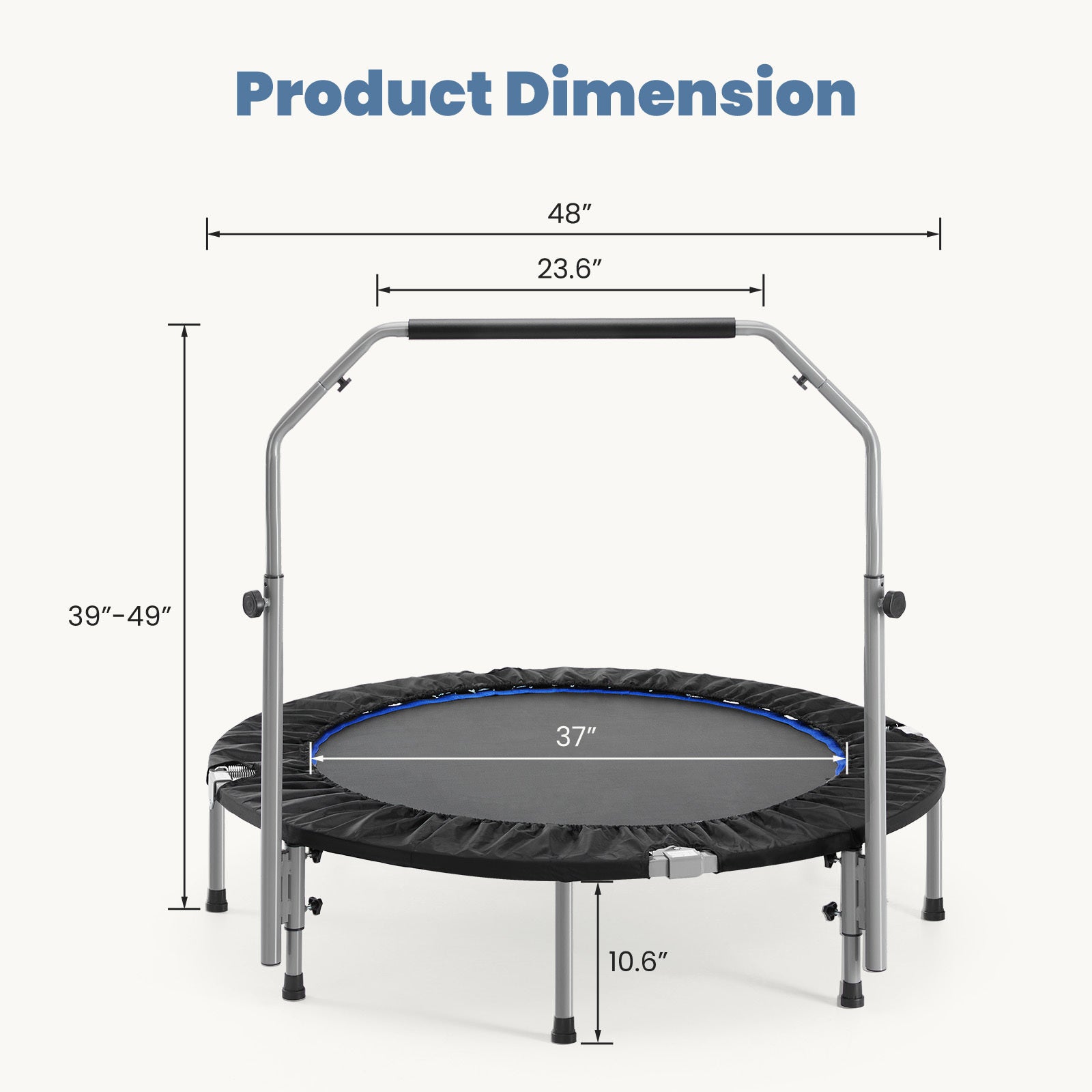 40inFoldable Mini Trampoline