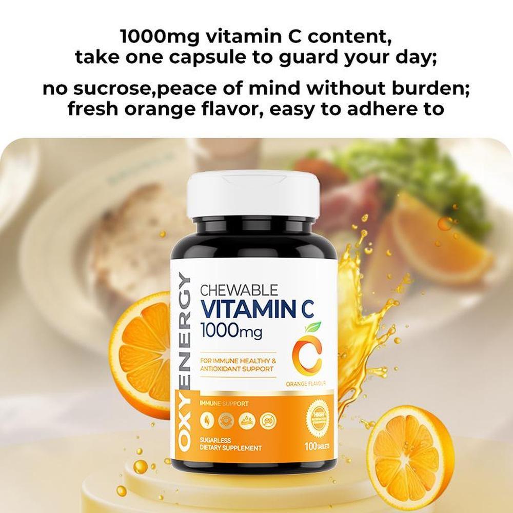 Oxyenergy Chewable Vitamin C,for Immunity Enhancement,Pigmentation Prevention,Antoxidant Support