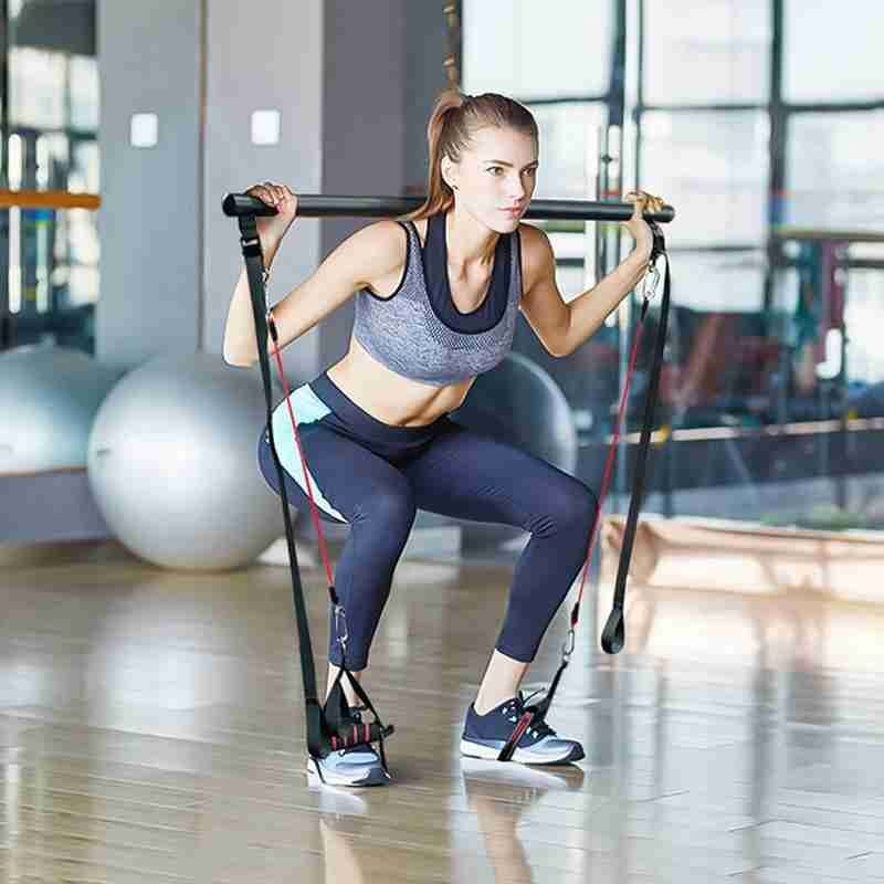 Pilates Fitness Sport Stick Kit With Resistance Bands Perfect for Stretched Fusion Exercise