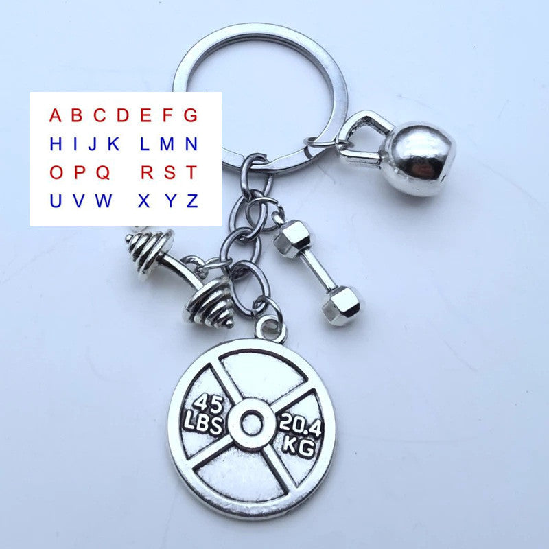 Barbell & Dumbbell Exercise Keychain | Portable Workout