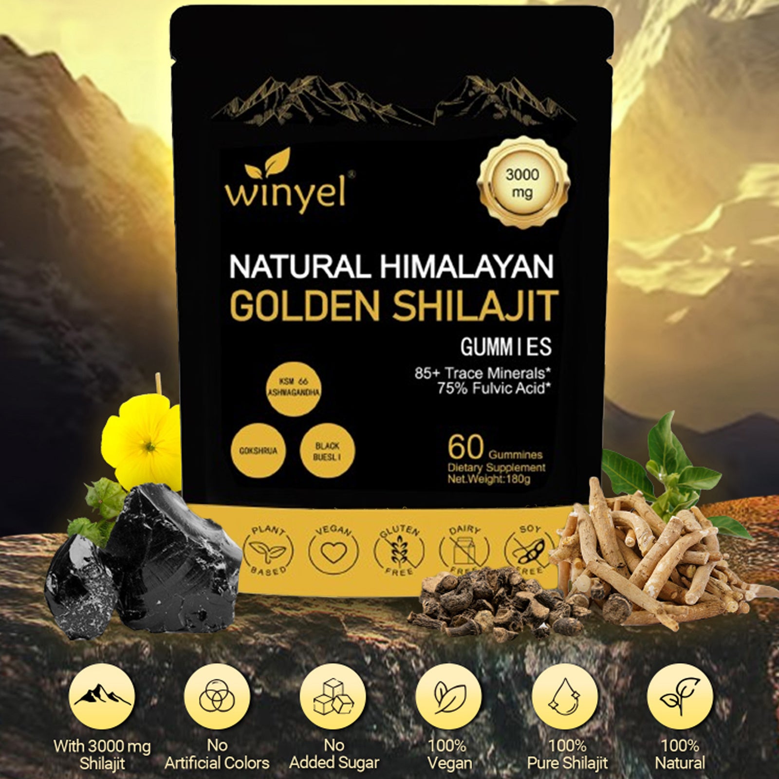 Natural Himalayan Golden Shilajit Gummies