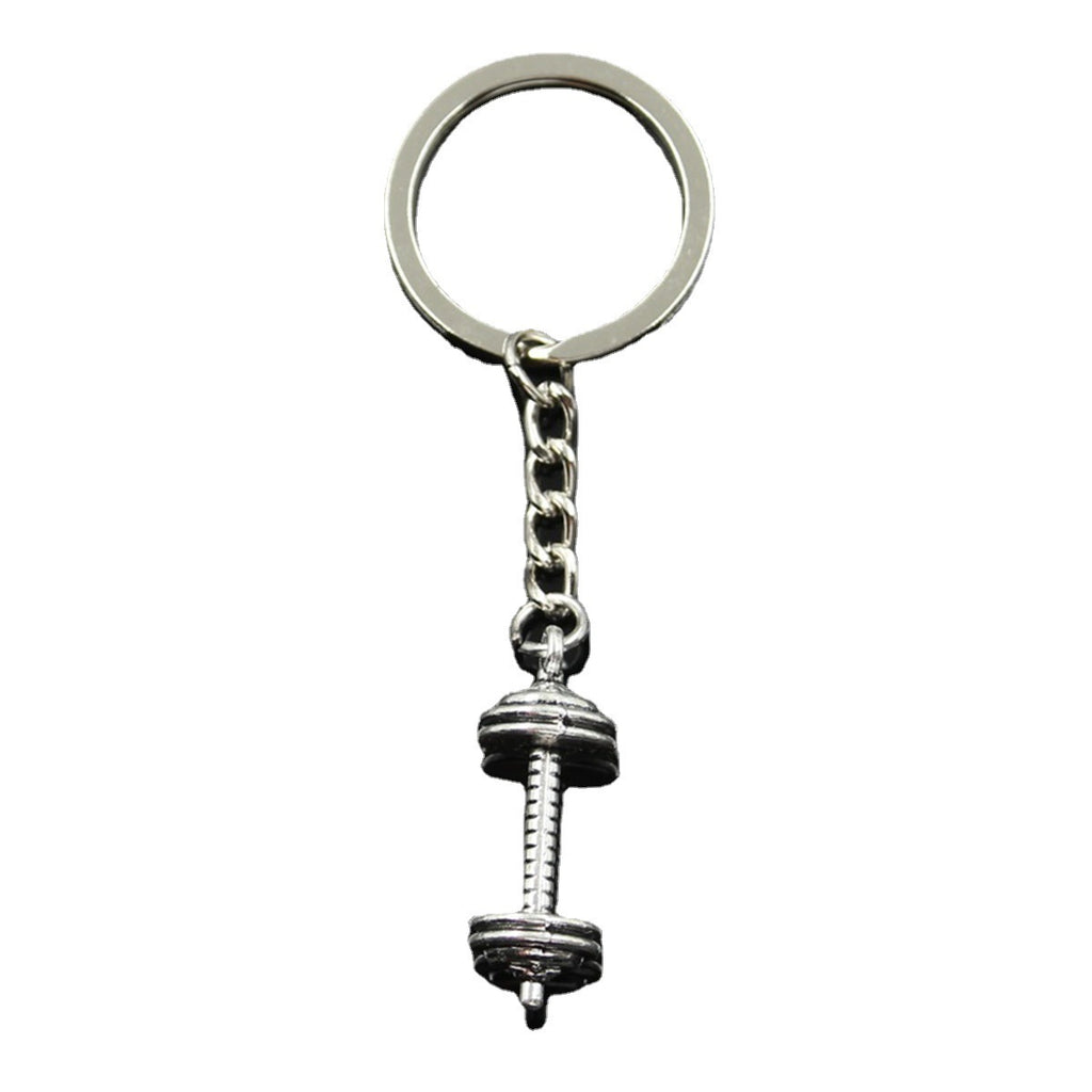 Vintage Dumbbell Keychain | Gym-Inspired Metal Gift
