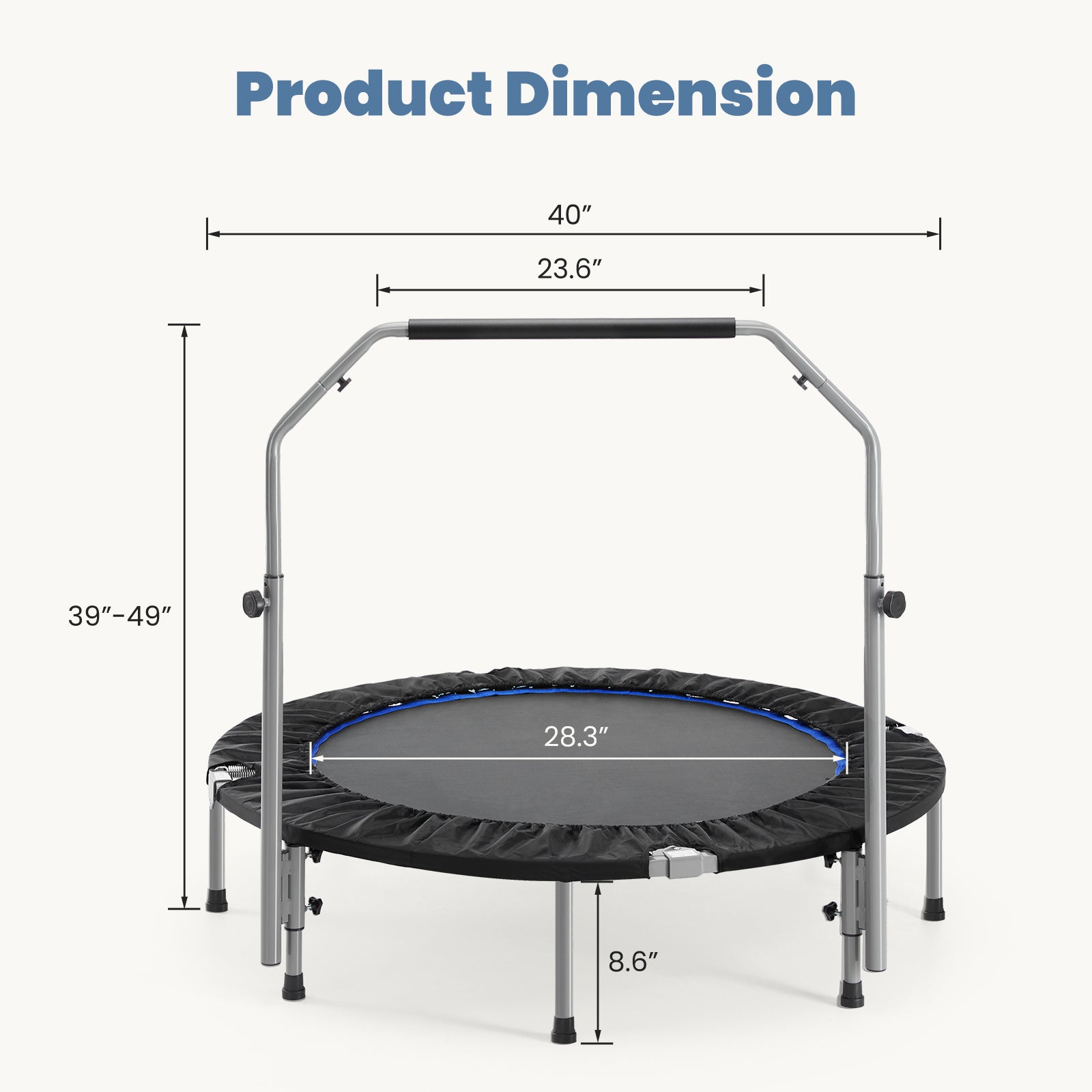 40inFoldable Mini Trampoline
