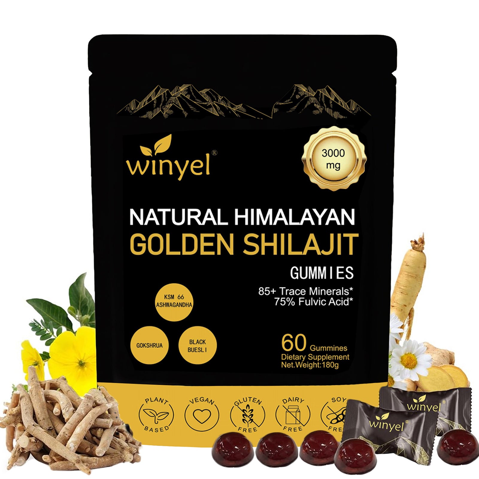 Natural Himalayan Golden Shilajit Gummies
