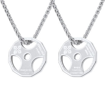 Stainless Steel Men Fitness Barbell Gym Necklace