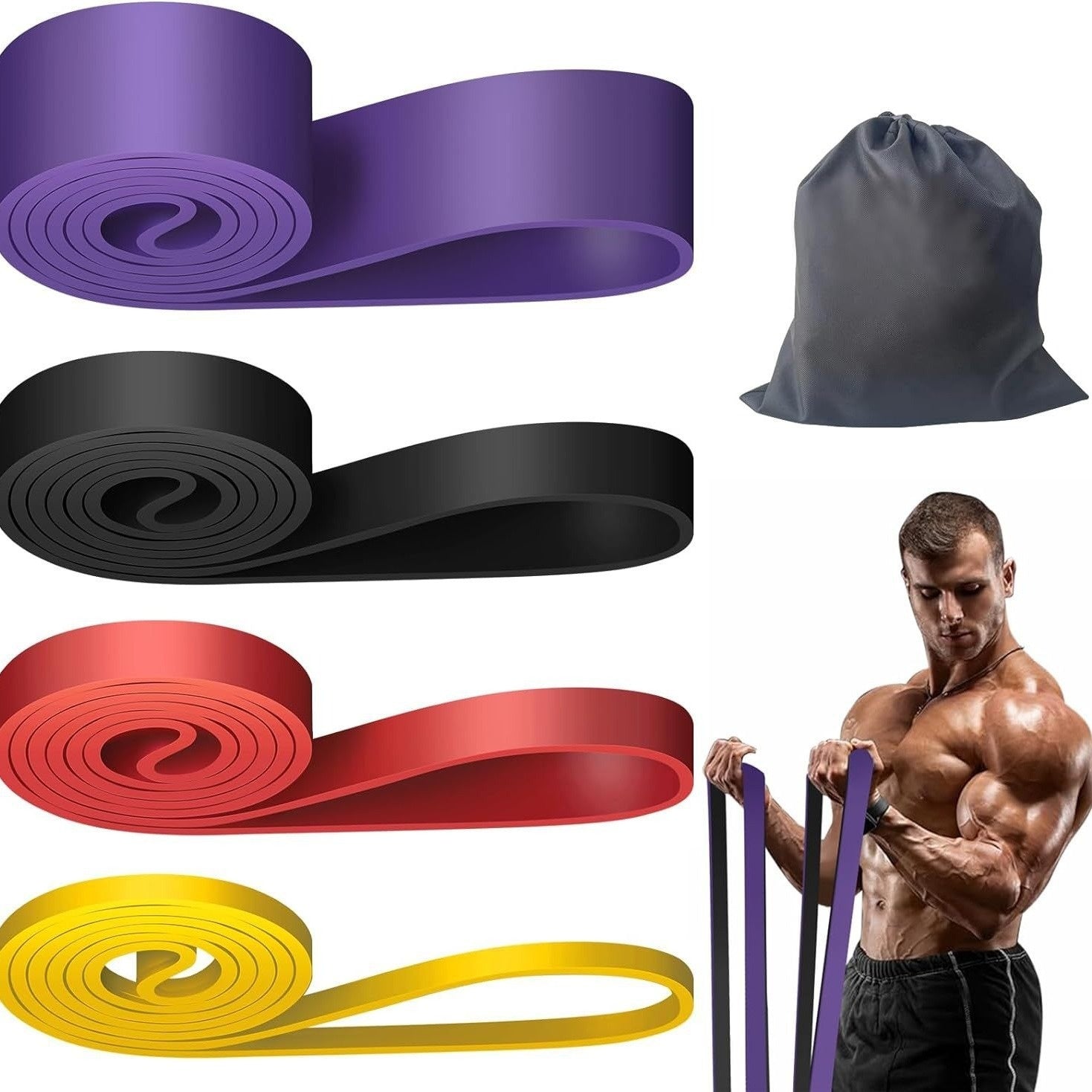 Heavy-Duty Resistance Bands for Home Workouts | 5 Levels