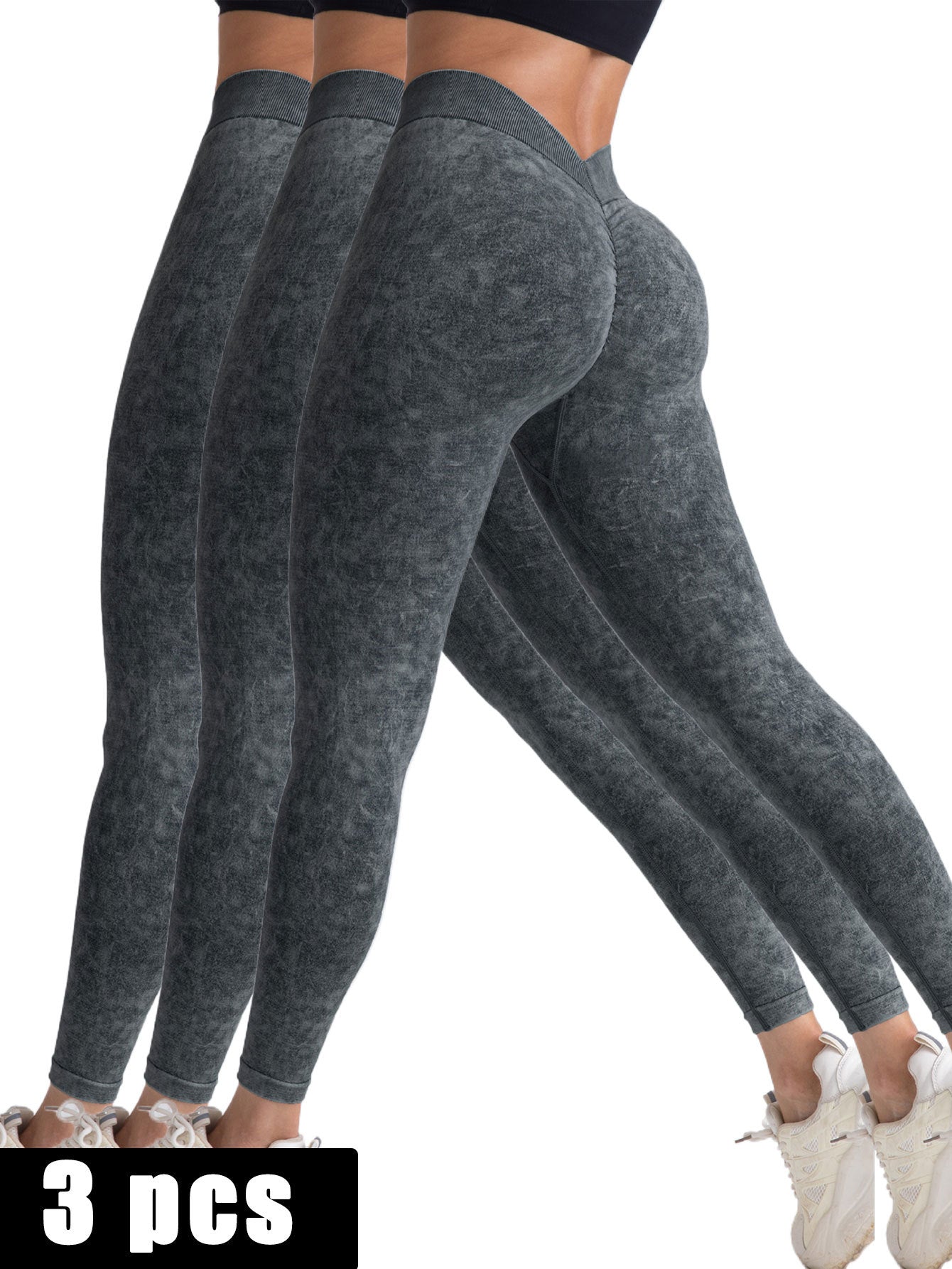 X-Flex 3 Pack Seamless V-Back Yoga Leggings