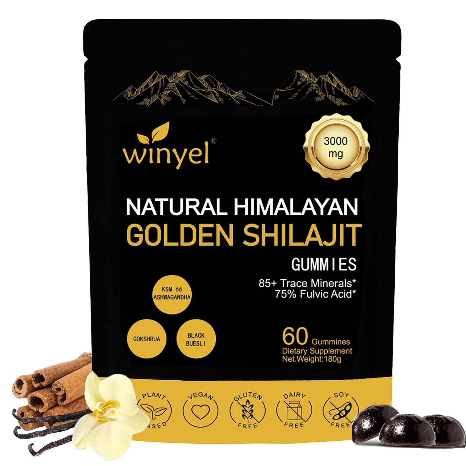 Natural Himalayan Golden Shilajit Gummies