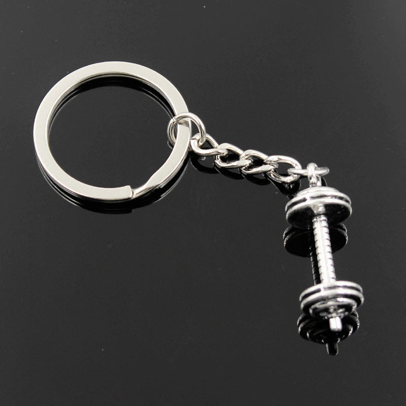 Vintage Dumbbell Keychain | Gym-Inspired Metal Gift