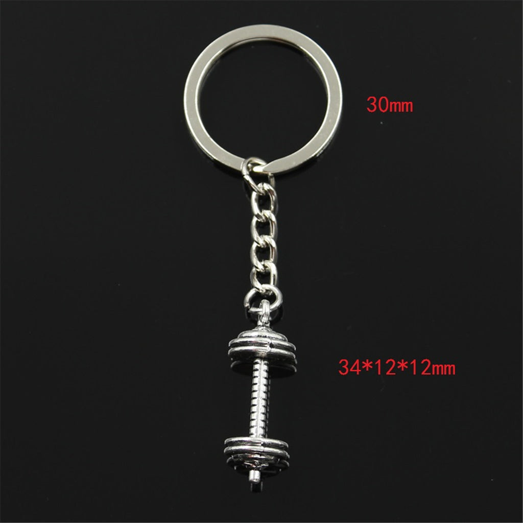 Vintage Dumbbell Keychain | Gym-Inspired Metal Gift