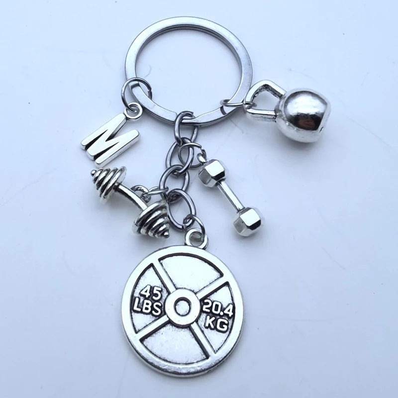 Barbell & Dumbbell Exercise Keychain | Portable Workout