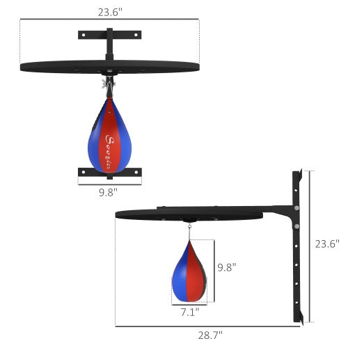 Speed Bag Platform, Wall Mounted Punching Bag With 360-Degree Swivel For Home Fitness